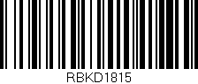 Código de barras (EAN, GTIN, SKU, ISBN): 'RBKD1815'