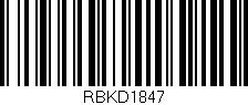 Código de barras (EAN, GTIN, SKU, ISBN): 'RBKD1847'