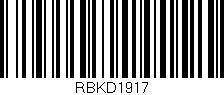 Código de barras (EAN, GTIN, SKU, ISBN): 'RBKD1917'