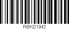 Código de barras (EAN, GTIN, SKU, ISBN): 'RBKD1942'