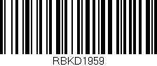 Código de barras (EAN, GTIN, SKU, ISBN): 'RBKD1959'