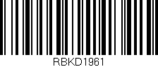 Código de barras (EAN, GTIN, SKU, ISBN): 'RBKD1961'