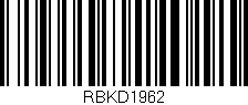 Código de barras (EAN, GTIN, SKU, ISBN): 'RBKD1962'