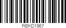 Código de barras (EAN, GTIN, SKU, ISBN): 'RBKD1967'