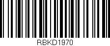 Código de barras (EAN, GTIN, SKU, ISBN): 'RBKD1970'