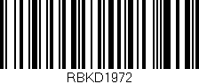 Código de barras (EAN, GTIN, SKU, ISBN): 'RBKD1972'