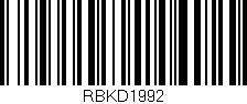 Código de barras (EAN, GTIN, SKU, ISBN): 'RBKD1992'