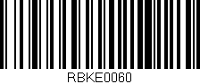 Código de barras (EAN, GTIN, SKU, ISBN): 'RBKE0060'