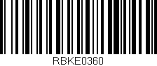 Código de barras (EAN, GTIN, SKU, ISBN): 'RBKE0360'