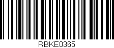 Código de barras (EAN, GTIN, SKU, ISBN): 'RBKE0365'