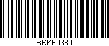 Código de barras (EAN, GTIN, SKU, ISBN): 'RBKE0380'