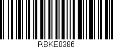 Código de barras (EAN, GTIN, SKU, ISBN): 'RBKE0386'