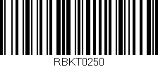 Código de barras (EAN, GTIN, SKU, ISBN): 'RBKT0250'