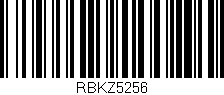 Código de barras (EAN, GTIN, SKU, ISBN): 'RBKZ5256'