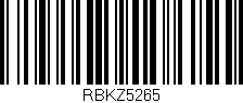 Código de barras (EAN, GTIN, SKU, ISBN): 'RBKZ5265'