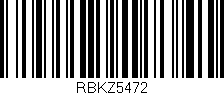 Código de barras (EAN, GTIN, SKU, ISBN): 'RBKZ5472'