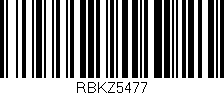 Código de barras (EAN, GTIN, SKU, ISBN): 'RBKZ5477'