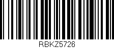 Código de barras (EAN, GTIN, SKU, ISBN): 'RBKZ5726'