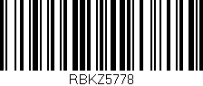 Código de barras (EAN, GTIN, SKU, ISBN): 'RBKZ5778'