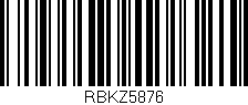 Código de barras (EAN, GTIN, SKU, ISBN): 'RBKZ5876'
