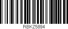 Código de barras (EAN, GTIN, SKU, ISBN): 'RBKZ5894'