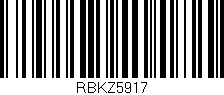 Código de barras (EAN, GTIN, SKU, ISBN): 'RBKZ5917'