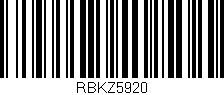 Código de barras (EAN, GTIN, SKU, ISBN): 'RBKZ5920'