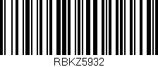 Código de barras (EAN, GTIN, SKU, ISBN): 'RBKZ5932'