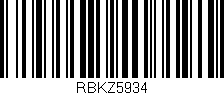 Código de barras (EAN, GTIN, SKU, ISBN): 'RBKZ5934'