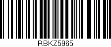 Código de barras (EAN, GTIN, SKU, ISBN): 'RBKZ5965'