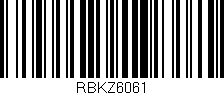 Código de barras (EAN, GTIN, SKU, ISBN): 'RBKZ6061'