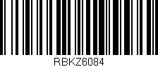 Código de barras (EAN, GTIN, SKU, ISBN): 'RBKZ6084'