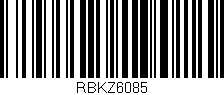 Código de barras (EAN, GTIN, SKU, ISBN): 'RBKZ6085'