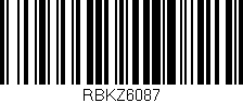 Código de barras (EAN, GTIN, SKU, ISBN): 'RBKZ6087'