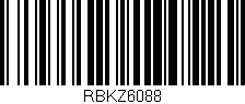 Código de barras (EAN, GTIN, SKU, ISBN): 'RBKZ6088'