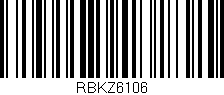 Código de barras (EAN, GTIN, SKU, ISBN): 'RBKZ6106'
