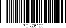 Código de barras (EAN, GTIN, SKU, ISBN): 'RBKZ6123'