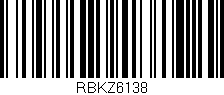 Código de barras (EAN, GTIN, SKU, ISBN): 'RBKZ6138'