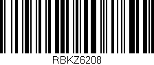 Código de barras (EAN, GTIN, SKU, ISBN): 'RBKZ6208'