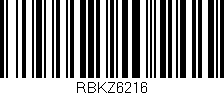 Código de barras (EAN, GTIN, SKU, ISBN): 'RBKZ6216'