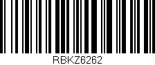 Código de barras (EAN, GTIN, SKU, ISBN): 'RBKZ6262'