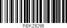Código de barras (EAN, GTIN, SKU, ISBN): 'RBKZ6296'