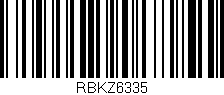 Código de barras (EAN, GTIN, SKU, ISBN): 'RBKZ6335'