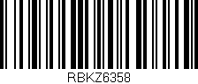 Código de barras (EAN, GTIN, SKU, ISBN): 'RBKZ6358'