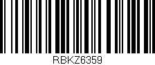 Código de barras (EAN, GTIN, SKU, ISBN): 'RBKZ6359'