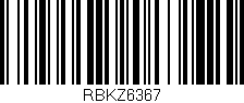 Código de barras (EAN, GTIN, SKU, ISBN): 'RBKZ6367'