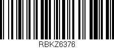 Código de barras (EAN, GTIN, SKU, ISBN): 'RBKZ6376'