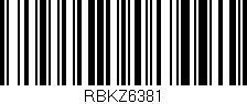 Código de barras (EAN, GTIN, SKU, ISBN): 'RBKZ6381'