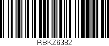 Código de barras (EAN, GTIN, SKU, ISBN): 'RBKZ6382'