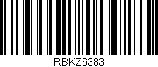 Código de barras (EAN, GTIN, SKU, ISBN): 'RBKZ6383'